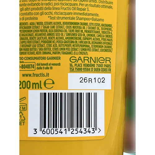 Balsamo per capelli «fructis Oil repair 3» — foto 3 dell'alert A12/01812/24