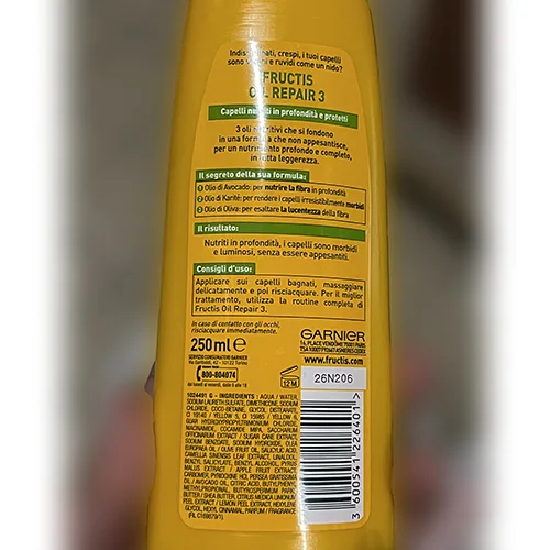 Shampoo «FRUCTIS SHAMPOO FORTIFICANTE OIL REPAIR 3» — foto 5 dell'alert A12/01232/24