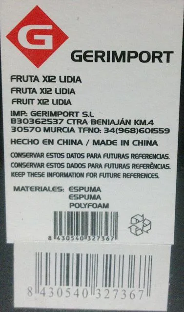 Imitazione frutta «Frutas de Imitación» — foto 2 dell'alert A12/1237/13