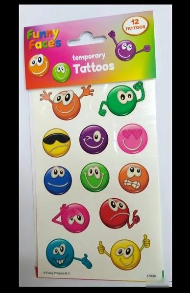 Tatuaggio temporaneo «Funny Faces Temporary Tattoos» — foto 1 dell'alert A12/1567/19