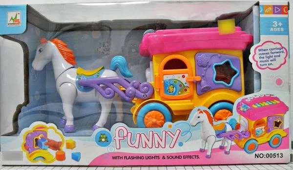 Cavallo di plastica &amp; carrozza «Funny» (NANSHUN)