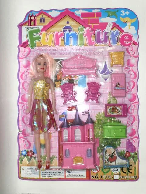 Bambola in plastica con accessori «Furniture» (QING XING TOYS)