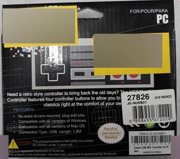 Controller di gioco «G-Tron Classic NES USB Controller for PC» — foto 2 dell'alert A12/1515/17