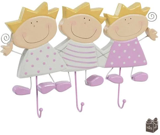 Gancio appendiabiti bambino – gancio x3 JASPER L26 Blu; Gancio x3 Maisy L26 rosa — foto 2 dell'alert 0234/08