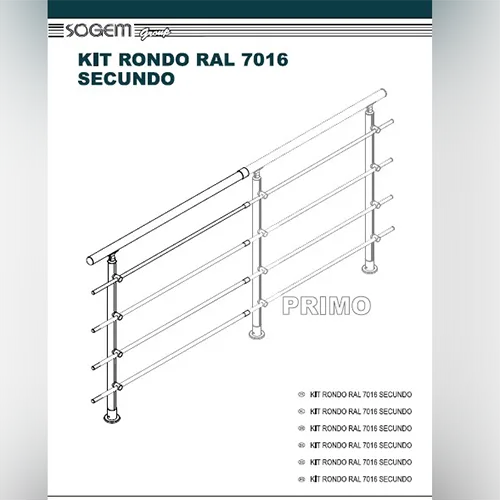 Guardrail «Garde-corps RONDO+ aluminium anthracite fixation sol béton – Kit de départ PRIMO» — foto 3 dell'alert SR/02914/26
