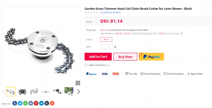Attacco di taglio a falda per spazzole «Garden Grass Trimmer Head Coil Chain Brush Cutter for Lawn Mower»