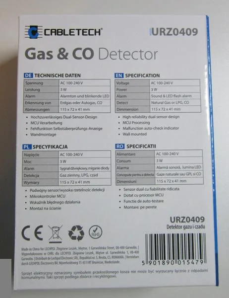Rilevatore di monossido di carbonio e gas «Gas & CO detector» — foto 3 dell'alert A12/0679/19