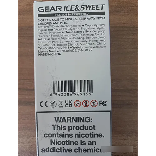 Sigaretta elettronica monouso «Gear Ice & Sweet 50K Puffs» — foto 3 dell'alert SR/02481/26