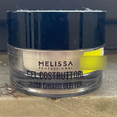 Gel per unghie «Gel costruttore rosa chiaro glitter» (Melissa professional)
