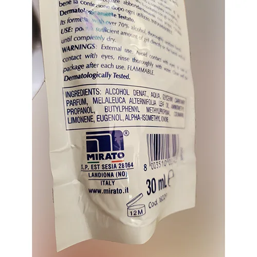Gel per le mani «Gel detergente igienizzante con antibatterico» — foto 2 dell'alert A12/02011/24