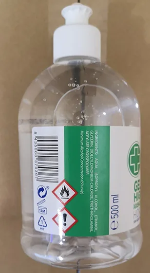 Disinfettante per le mani «Gel Higienizante de manos/ Gel Hygiénisant pour les mains / Gel Igienizzante per le mani» — foto 1 dell'alert A12/01010/20
