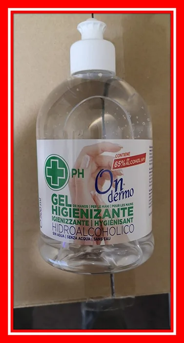 Disinfettante per le mani «Gel Higienizante de manos/ Gel Hygiénisant pour les mains / Gel Igienizzante per le mani» — foto 4 dell'alert A12/01010/20