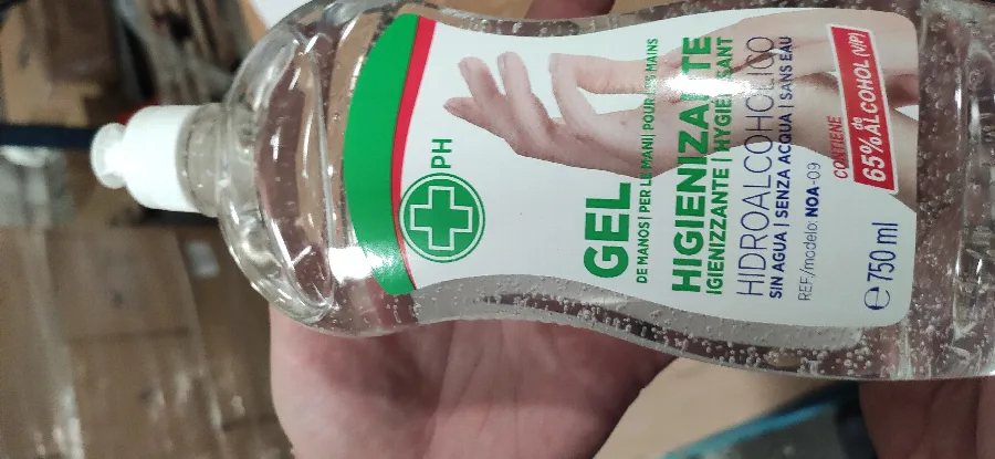 Disinfettante per le mani «Gel Higienizante de manos/ Gel Hygiénisant pour les mains / Gel Igienizzante per le mani» — foto 5 dell'alert A12/01010/20