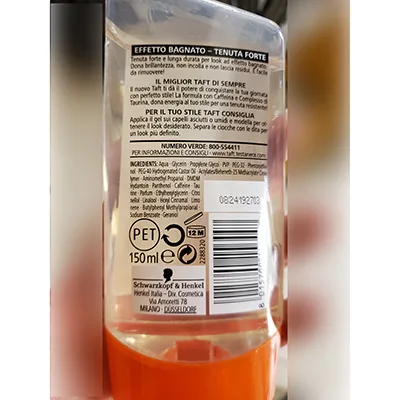 Gel per capelli «Gel taft looks wet style tenuta forte 3» (TESTANERA)
