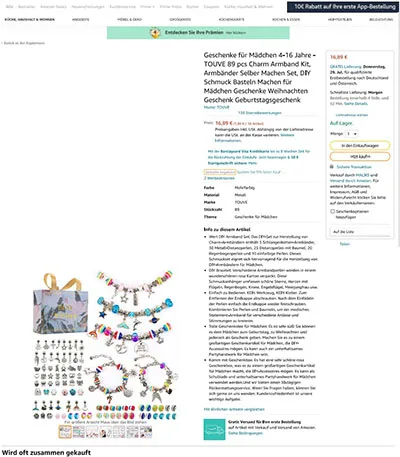 Braccialetti con ciondoli «Geschenke für Mädchen 4-16 Jahre - TOUVE 89 pcs Charm Armband Kit, Armbänder Selber Mädc…» — foto 8 dell'alert INFO/00083/22