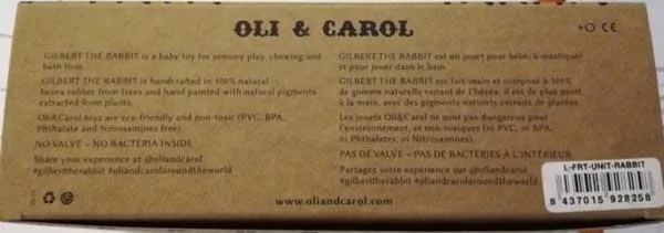 Giocattolo di dentizione «Gilbert le lapin» — foto 3 dell'alert A12/0202/18