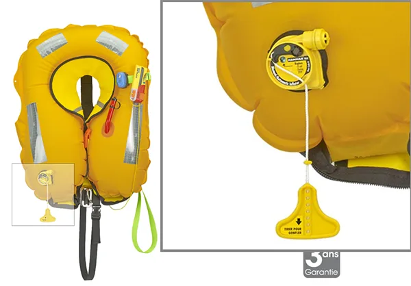Giubbotto di salvataggio gonfiabile «Gilets de sauvetage équipés de l'ensemble déclencheur hydrostatique Hammar MA1 et cylind…» — foto 1 dell'alert A12/00861/22