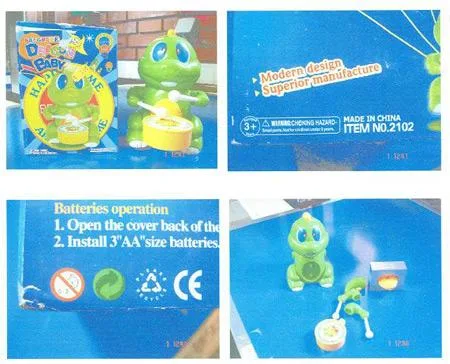 Giocattolo di plastica- drago con tamburo (Dragon baby)