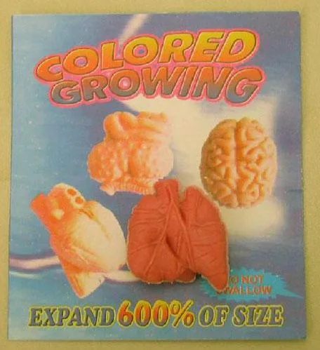 Giocattolo in espansione "Espandere parti del corpo" (COLORED GROWING, The Sourcerers Ltd)