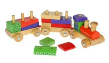 Giocattolo in legno – Valle del Ciad Treno per costruzioni in legno (Chad Valley Wooden Pre School Toys)