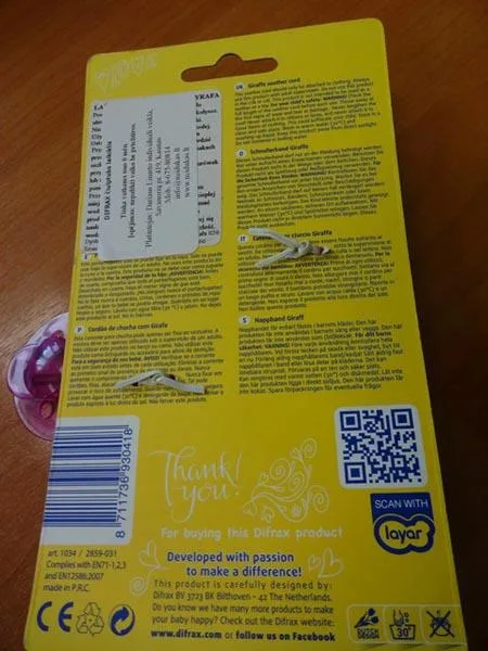 Supporto di succhietto «Giraffe soother cord» — foto 2 dell'alert A12/1687/17