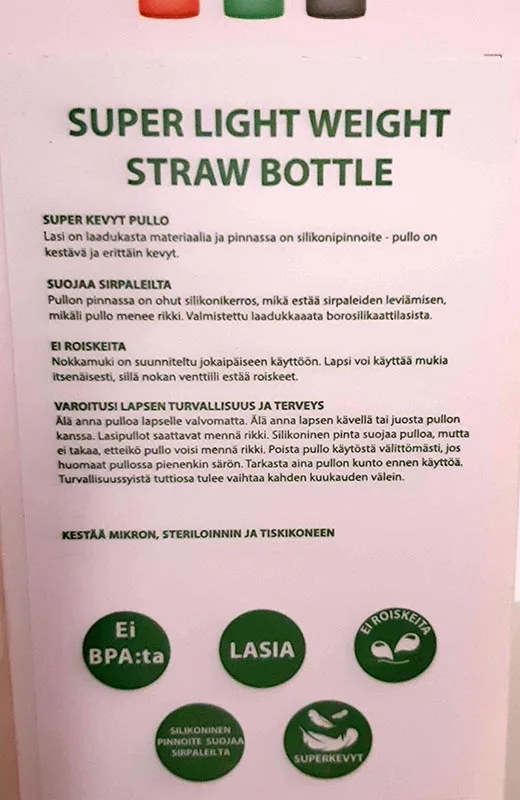 Biberon per bambini «Glass &amp; Straw Bottle» — foto 4 dell'alert A12/00188/20