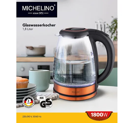 Bollitore elettrico «Glaswasserkocher, 1,8 l» (MICHELINO)