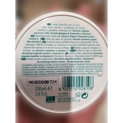 Crema per le mani «Glicemille nutriente» (GLICEMILLE)