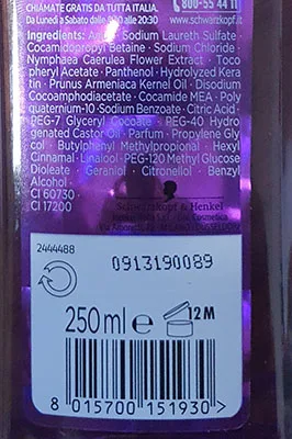 Shampoo «Gliss Hair repair con Keratina liquida» — foto 4 dell'alert A12/02019/23