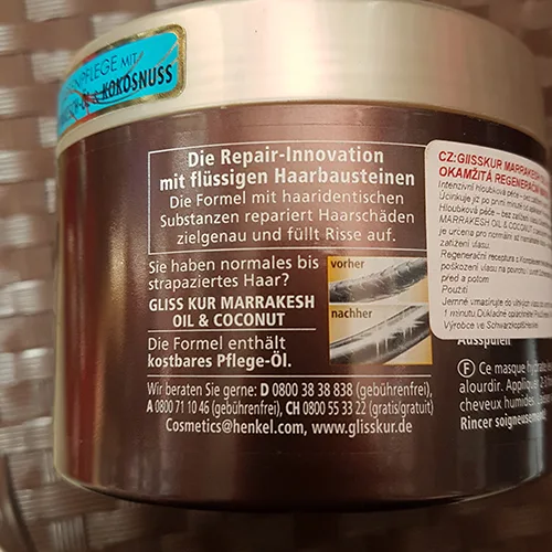 Maschera per capelli «GLISS KUR, HAIR REPAIR» — foto 2 dell'alert SR/01788/25