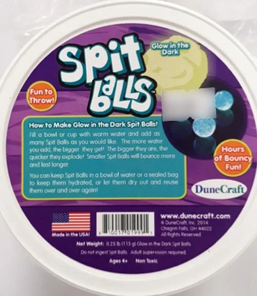 Giocattolo espandibile «Glow in the Dark Spit Balls» (Dune Craft)