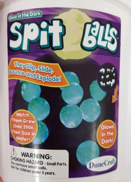 Giocattolo espandibile «Glow in the Dark Spit Balls» — foto 2 dell'alert A12/1180/19