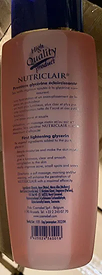 Prodotto per l'alleggerimento della pelle «Glycérine éclaircissante aux extraits naturels de plantes - sans hydroquinone» — foto 3 dell'alert A12/01552/21