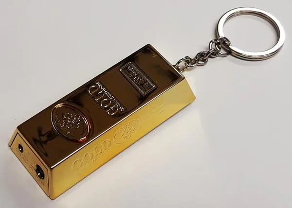 Puntatore laser «GOLD BARS KEY CHAIN, 3 IN 1 • LED LIGHT • LASER» (The World Over / SHOCK)