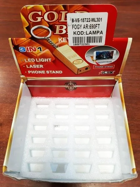 Puntatore laser «GOLD BARS KEY CHAIN, 3 IN 1 • LED LIGHT • LASER» — foto 2 dell'alert A12/1399/19