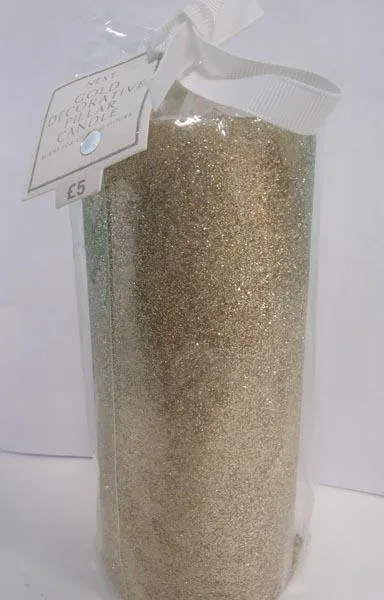 Candela «Gold Decorative Pillar Candle» (Next)