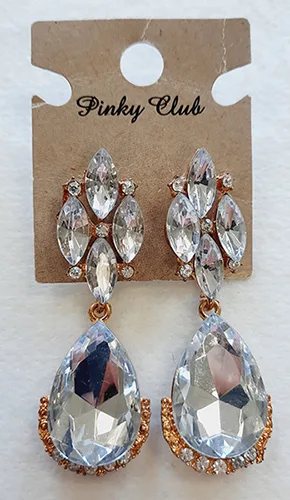 Orecchini «Gold earrings with clear stones» — foto 1 dell'alert A12/01145/22