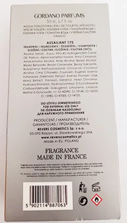 Eau de toilette «Gordano Parfums Assailant» — foto 2 dell'alert A12/00890/23