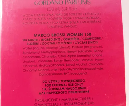 Eau de toilette «GORDANO PARFUMS/BROSSI/MARCO BROSSI» — foto 4 dell'alert A12/02566/23