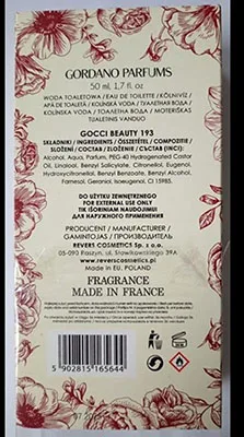 Eau de toilette «GORDANO PARFUMS GOCCI BEAUTY» — foto 3 dell'alert A12/00092/23