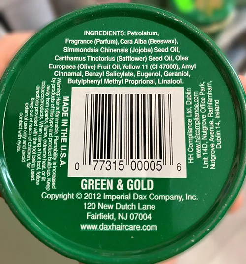 Cera per capelli «Green & Gold Hair Wax» — foto 2 dell'alert SR/03085/25