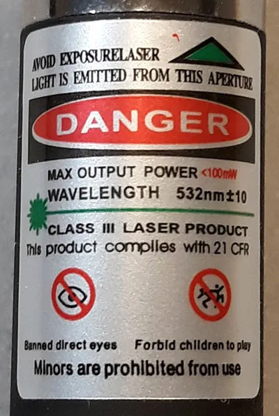 Puntatore laser «GREEN LASER POINTER; Lézerfény» — foto 3 dell'alert A12/01306/22