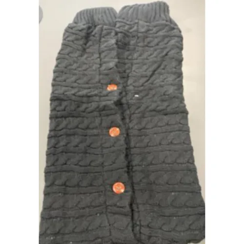 Sacco nanna per bambini «Grey Cable-Knit Baby Sleeping Bag with Brown Buttons»