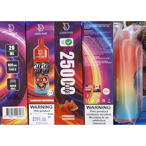 Sigaretta elettronica monouso «Grin bar, 25000 PUFFS, 20 ML ELIQUID» — foto 1 dell'alert A12/02837/24