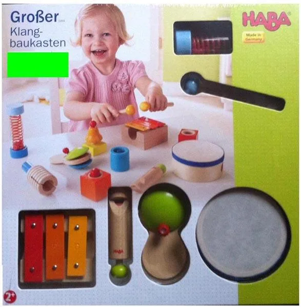 Set di giocattoli musicali «Groβer Klangbaukasten ("Large Sound Workshop")» (Haba)