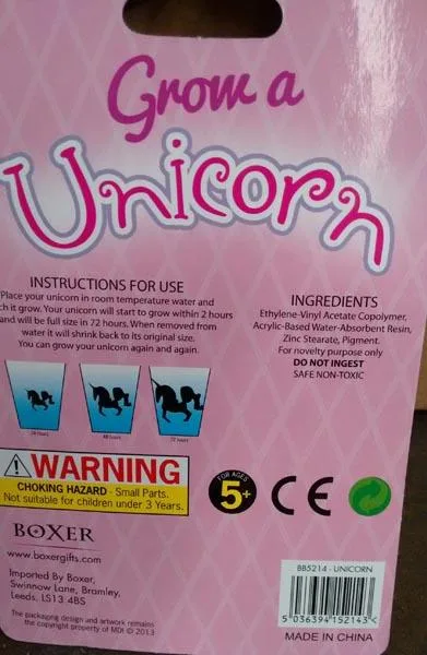Giocattolo espandibile «Grow a Unicorn» — foto 2 dell'alert A12/1038/17