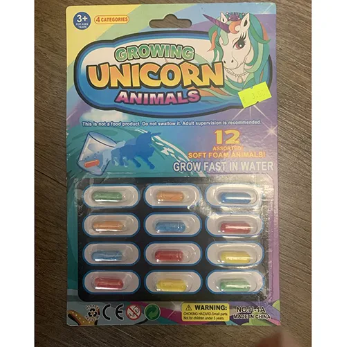 figurine espandibili giocattolo «Growing unicorn animals»