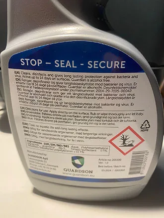 Disinfettante per le mani «Guardian Hand and skin surface» — foto 2 dell'alert A11/00007/21