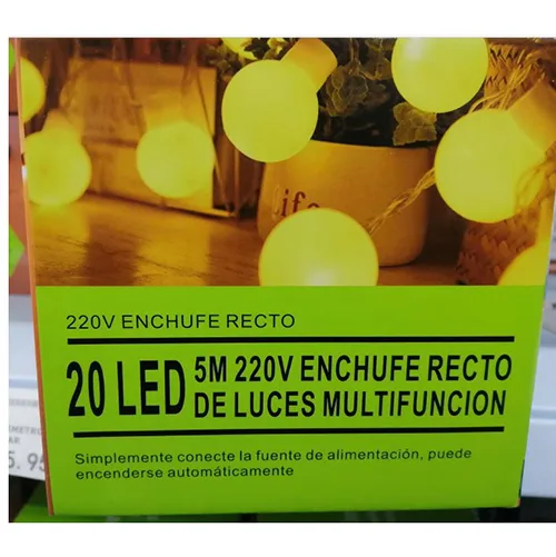 Catena di illuminazione «GUIRNALDA 20 LED, 5M, 220V, ENCHUFE RECTO DE LUCES MULTIFUNCIÓN» — foto 1 dell'alert SR/00638/25