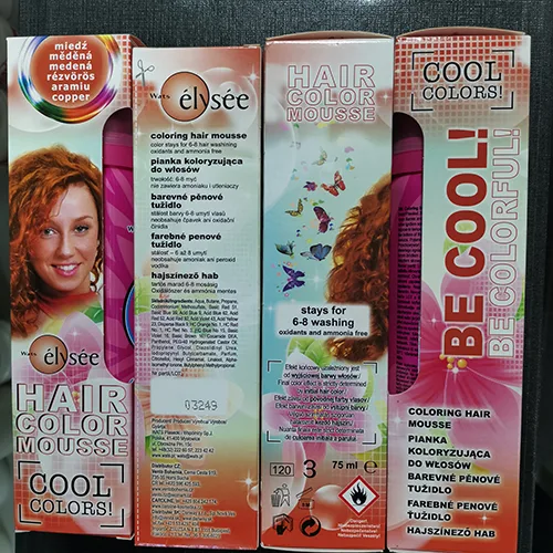 Mousse colorante per capelli «HAIR COLOR MOUSSE 47 měděná» (Wats élysée)
